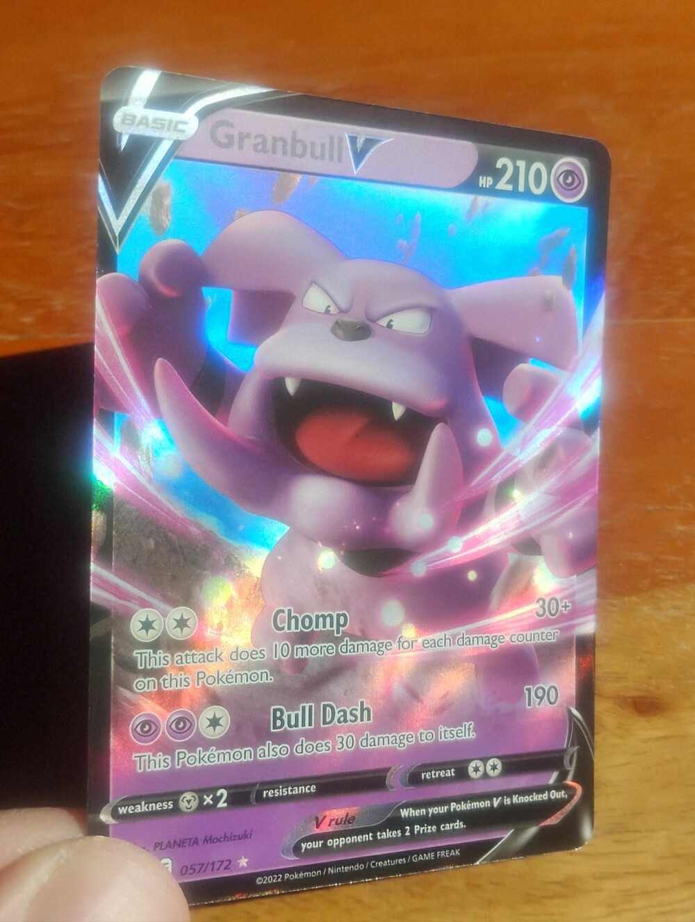 Mint 2022 Holo Ultra Rare Granbull V 057/172 Brilliant Stars Pokemon Card